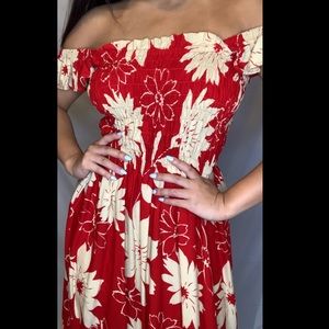 Red floral Beach dress